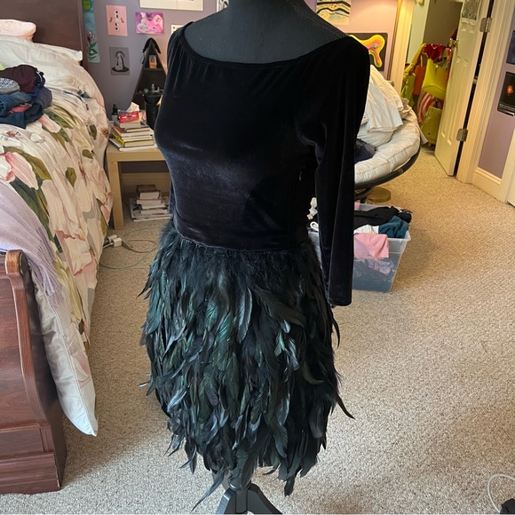Feather & Velvet Dress - Picture 4 of 8